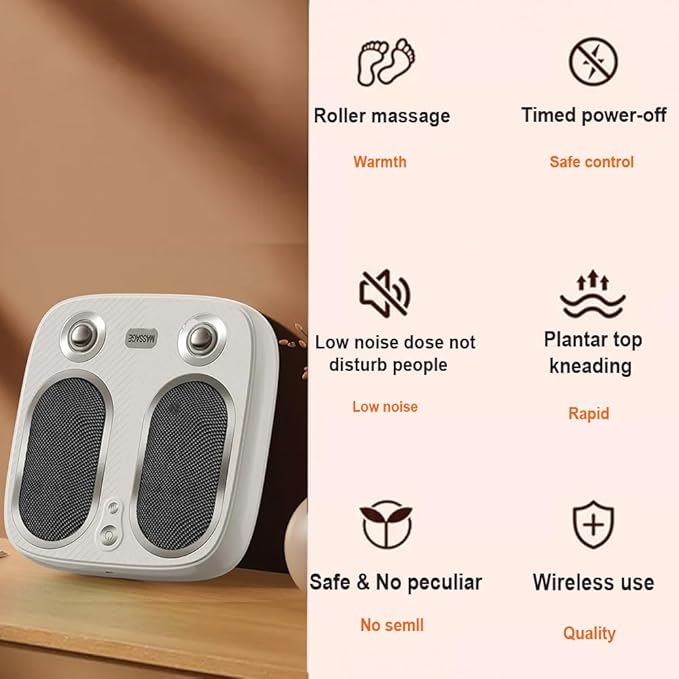 DR. WELL Wireless Foot Massager with Shiatsu &amp Vibration — Portable Foot Massage Pad for Tired Feet Foot Comfort &amp Relaxation 3 Modes &amp 3 Intensities Rechargeable Auto Shut-Off