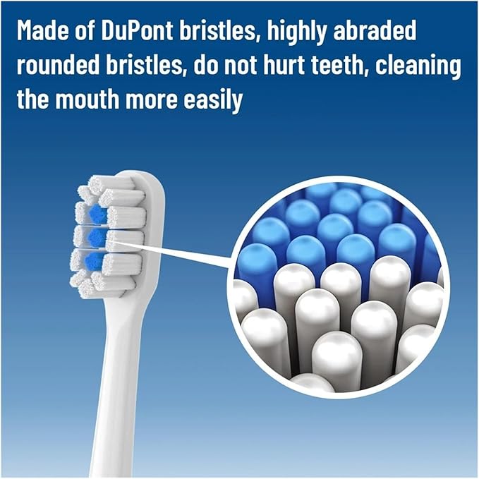 Replacement Brush Heads Compatible for Mijia T301 T302 T501 /501CSonic Electric Toothbrush Head Soft Bristle Nozzles(T301-302-WH-6Pcs)
