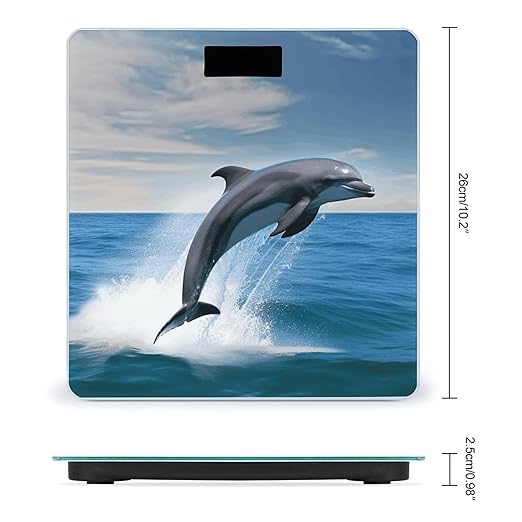 Jumping Up Dolphins Weight Scale for Body Weight Digital Bathroom Scale High Capacity Accurate Digital Weighing Scales and Easy-to-Read on Backlit LCD Display Scales