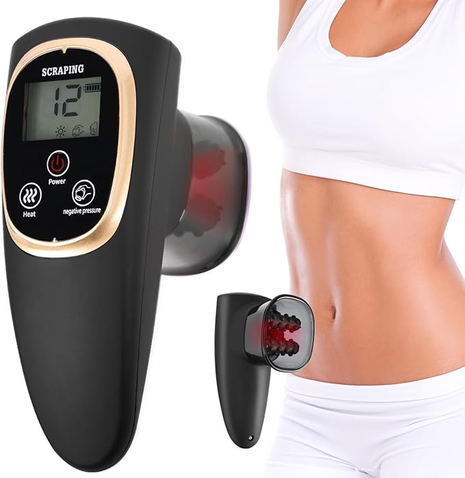 Meifuly Smart Cupping Therapy Massager 12 Levels of Suction Strength and Heat Control Portable Electric Cupping Device for Back Belly Waist Arms Legs