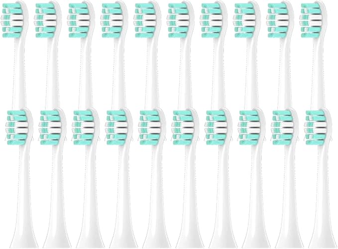for Philips HX9340 HX9342 HX9350 HX9352 HX9362 HX9363 Replacement DuPon Toothbrush Soft Bristle Brush Heads(PHILIPS-20pcs)