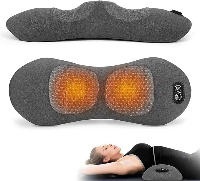 3-in-1 Electric Back Massager Pillow Rechargeable Lumbar Support Cushion with Heat Vibration