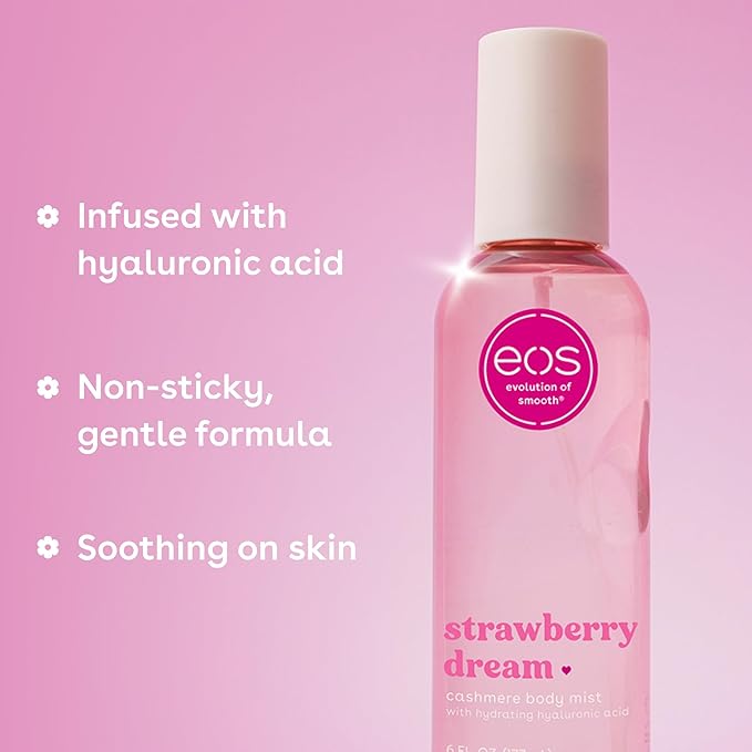 eos Strawberry Dream Scent Layering Bundle - Body Wash Body Mist Body Lotion