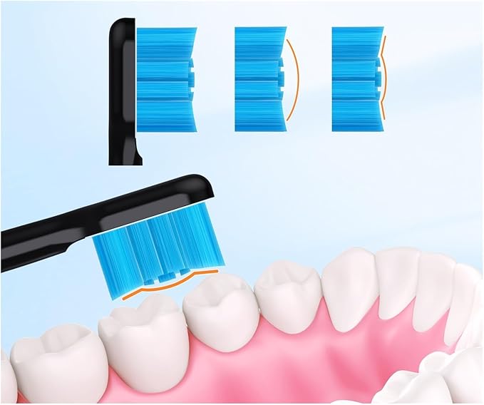 Compatible with Sonic Electric Toothbrush Replacement Heads with 10(Black)