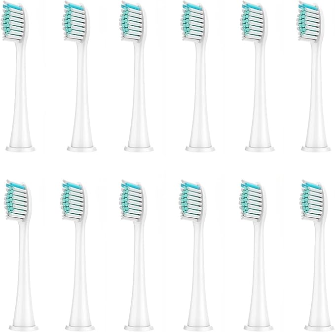 8Pcs Replacement Brush Heads Compatible for HX3/HX6/HX9 Toothbrush HX6064(12Pcs White)