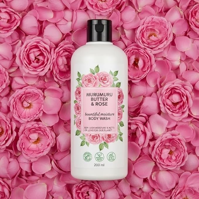 Murumuru Butter &amp Rose Moisturising Body Wash I Liquid Shower Gel I Sulfate Free Paraben Free 200 ml