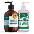 Tea Tree Oil Body Wash and Aloe Vera Gel with Organic Aloe Vera Cold Pressed bundle