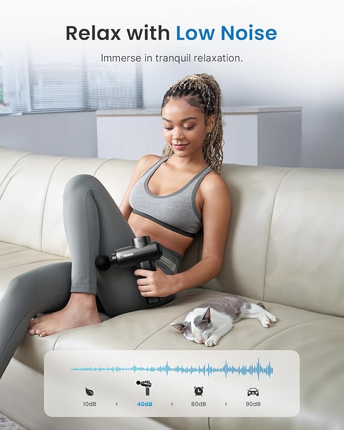 RENPHO Active 2 Massage Gun Deep Tissue Percussion Handheld Neck Massager FSA Eligible Electric Mini Back Massagers with Carry Case for Athletes Men Women HSA