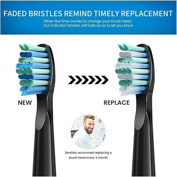 5-10Pcs Replacement Brush Heads Compatible for Seago/Fairywill Electric Toothbrush FW/SG 507/508/515/551/917/959/908 Bristle(5pcs White)