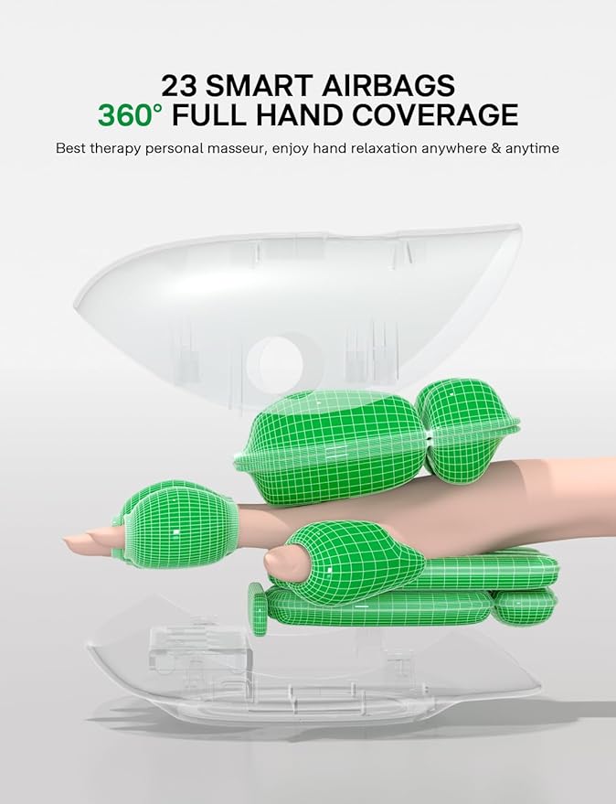 Medisana Hand Massager with Heat and Compression Cordless Hand Massager for Arthritis and Carpal Tunnel Relief Knuckle Stretching Massage Birthday Christmas Gifts for Men Women Dad Mom-Black