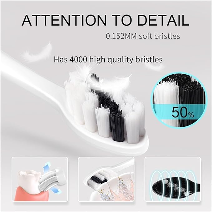 16pcs Toothbrush Replacement Heads Compatible for SEAGO 2725/S2/S5/SX/SG972 Brush Nozzle(16White)