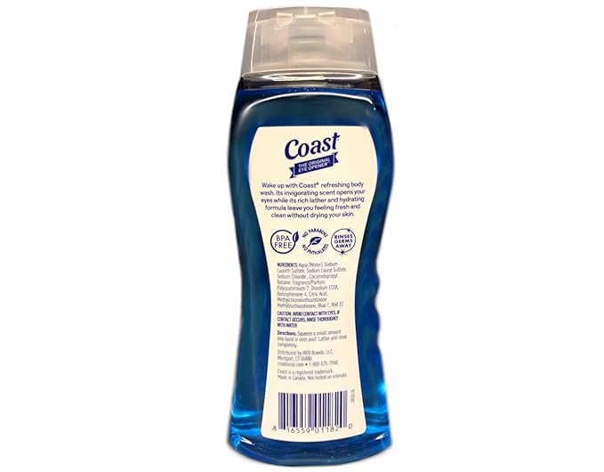Coast All Day Shower Fresh Feel Classic Scent 2-in-1 Hair and Body Wash Dual Action Enhanced Formula 18 fl oz (Pack of 2)