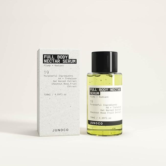 JUNO &amp Co. Shower Oil Body Wash with Rice Bran Oil &amp Full Body Nectar Serum 130 ml/4.39 Fl Oz