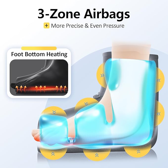 Comfytemp K1007 Air Compression Therapy Device Portable Foot Massager for Circulation and Pain Relief K251623 FDA Cleared