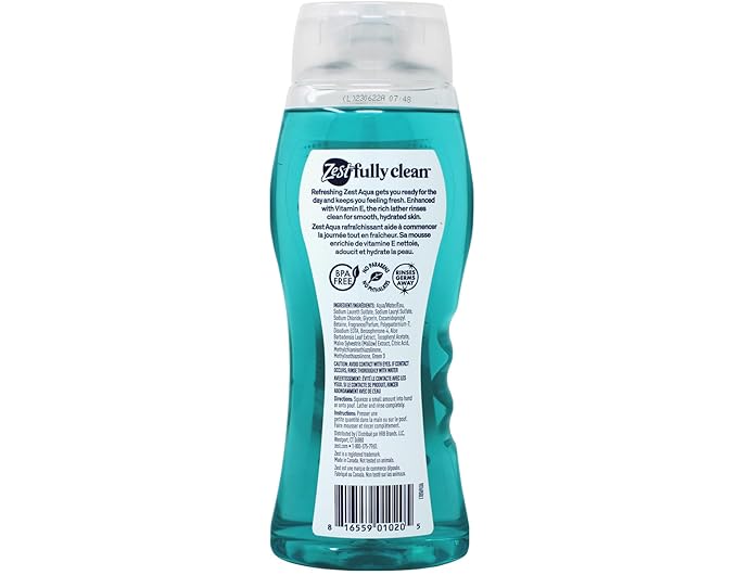 Zest Ocean Breeze with Sea Minerals Refreshing Body Wash 18 fl oz Aqua with Vitamin E Hydrating Body Wash 18 fl oz (6 of each)