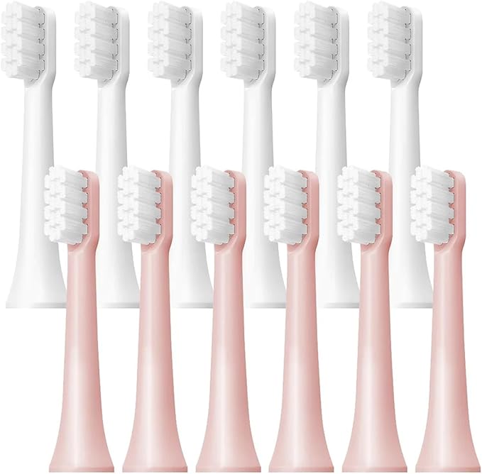 6/12Pcs Replacement Brush HeadsCompatibility for XIAOMI MIJIA T100 Mes603 Electric Toothbrush Vacuum Soft Bristle Suitable Nozzles(T100-WH6 PK6)
