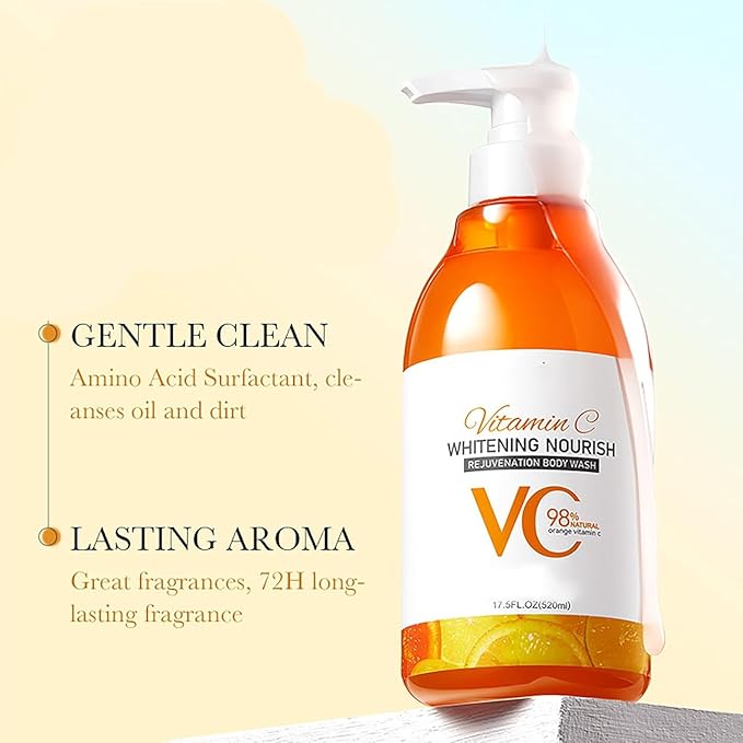 Vitamin C &amp Lemon Niacinamide Body WashNatural Vitamin C Nourish Rejuvenation Body WashDeep Cleansing &amp Nourishingfor all Skin Types (2PCS)