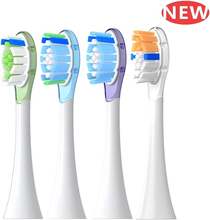8 Pcs Replacement Brush Heads ForCompatible for Philip Diamond Series HX6064 HX6930 HX6730 Sonic Electric Toothbrush Vacuum Nozzle A3(8 Purple A3)