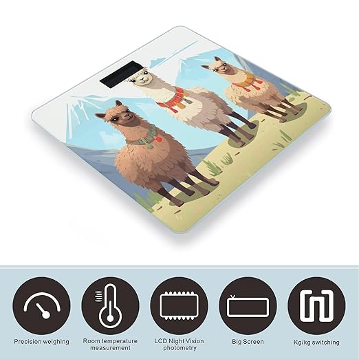 Llama and Alpaca Scale for Body Weight Smart Scales Digital Bathroom Scale High Precision Weighing Scales with Large Display Weighing Machine for People