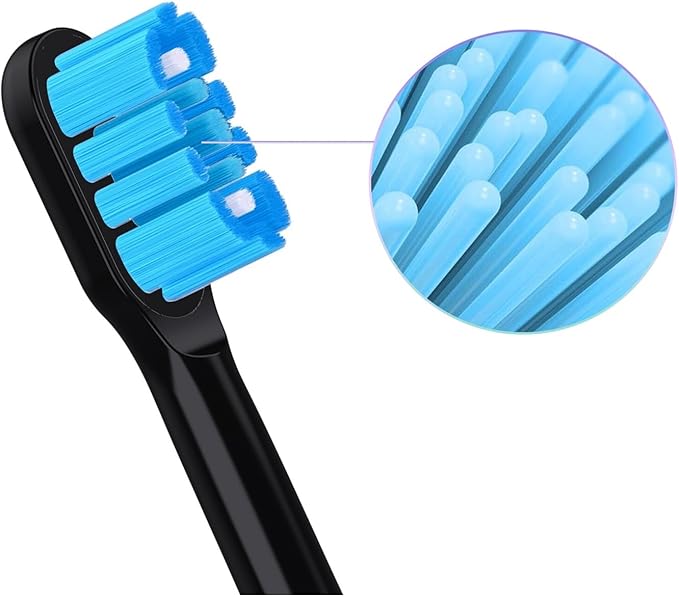 Compatible with Sonic Electric Toothbrush Replacement Heads with 10(Black)