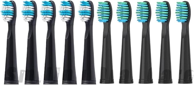 10/20PCS Electric Toothbrush HeadsCompatible for SEAGO SG899/SG507/SG610/SG659/SG917/E1/E2/E3 Vacuum Replacemen Brush Head(Gold)
