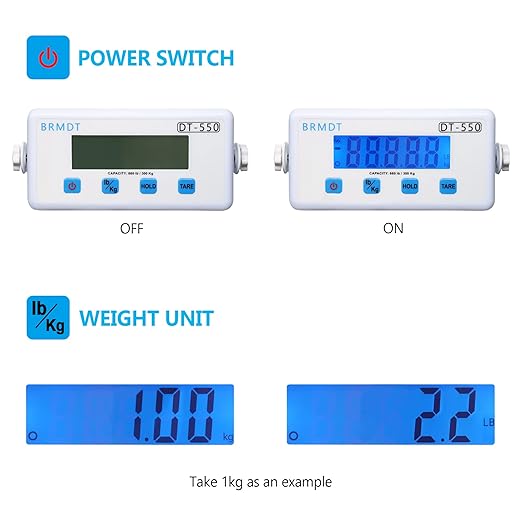 Digital Scales for Body Weight Heavy Duty for Hospital &amp Physician Use Large Digital Display and Base Desktop &amp Suspended Display Screen with Bracket Weigh Up to 660lbs/300kg (White DT-550