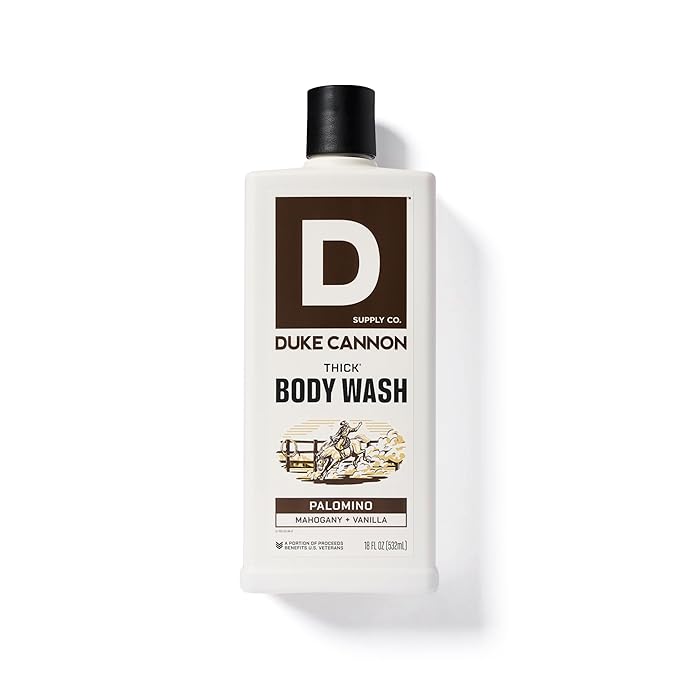 Duke Cannon Supply Co. Thick High Viscosity Body Wash – 3X Thicker Cleansing Shower and Bath Gel Mineral-Enriched for Men – Shower Gel – Men’s Body Scrub – Palomino 3 pack –18 oz