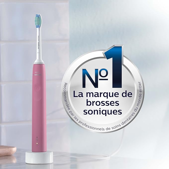 Philips Sonicare 3100 Power Toothbrush Rechargeable Electric Toothbrush with Pressure Sensor Deep Pink HX3681/06
