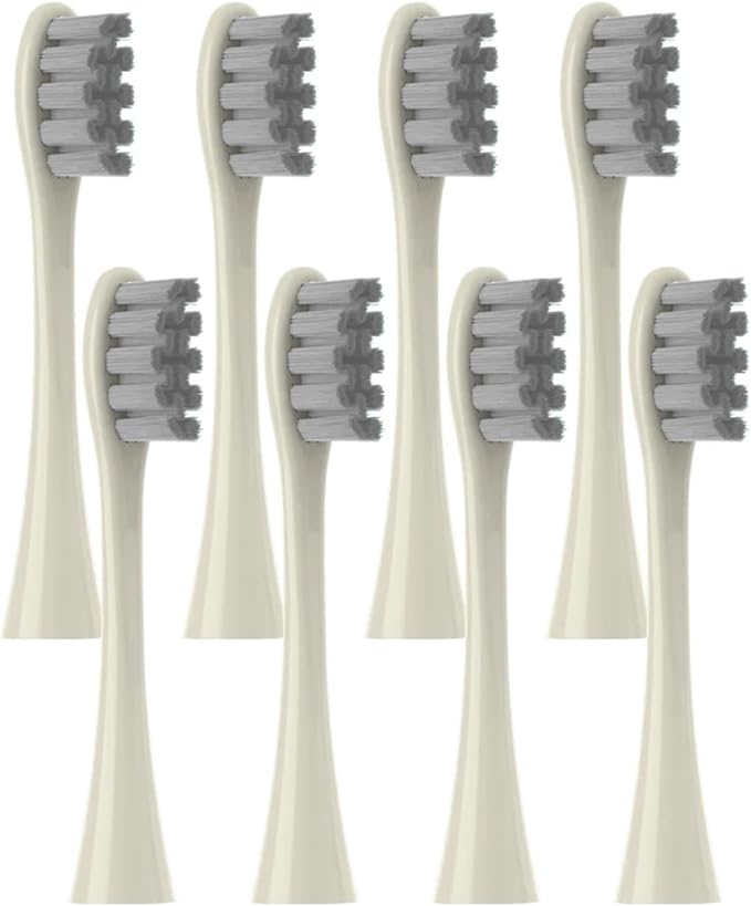 8 Pcs Replacement Brush Heads Compatible for Oclean F1/One/X/All Series Sonic Electric Toothbrush Soft Bristle(8 pcs Beige)