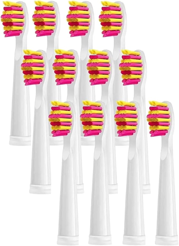 4/8/12/16 Pcs Replacement Brush Heads Compatible For Seago Compatible For Fairywill Electric Toothbrush Head Dupont Bristle Brush(12 Pcs pink)