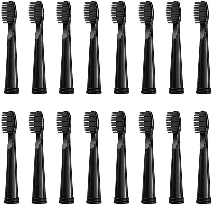 Electric Toothbrush Replacement Heads Compatible WithCompatible for SEAGO SG910/507/958/515/949/575/5514/8/16pcs(16pcs Black Care)