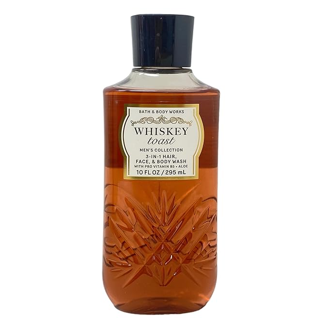 Bath &amp Body Works Men's Collection Whiskey Toast - 2 Pack of 3-In-1 Hair Face and Body Wash with a Cabin Spice Bar Soap