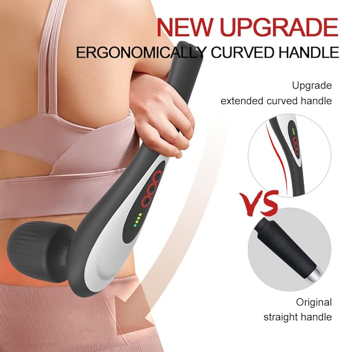 Rechargeable Personal Hand Held Deep Tissue Vibrating Massager for Muscles Back Foot Neck -Cordless Electric Percussion Body Wand Massage Gift for Women her