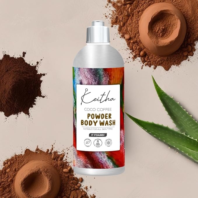 BEMT Coco Coffee Powder Body Wash with Aloe Vera – Exfoliating &amp Refreshing Shower Gel for All Skin Types 100g Unisex