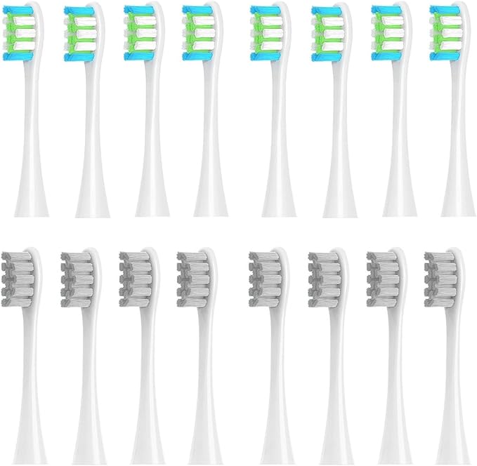 16pcs Replacement Brush Heads for X/Pro/ Z1/ SE F1 One PW01/03/05/07/09 P5 Electric Toothbrush(16 (2 Colors))