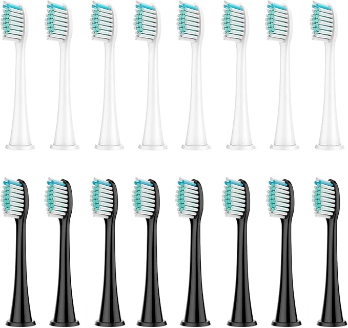 8Pcs Replacement Brush HeadsCompatible for Philips HX3/HX6/HX9 Series Electric Toothbrush Heads HX6064(8 White 8 Black)
