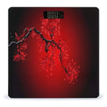 Red Cherry Blossom Scale for Body Weight Anti-Slip Tempered Glass Digital Bathroom Scales Clear LCD Display Weighing Scale Safe Rounded Corners Smart Scales