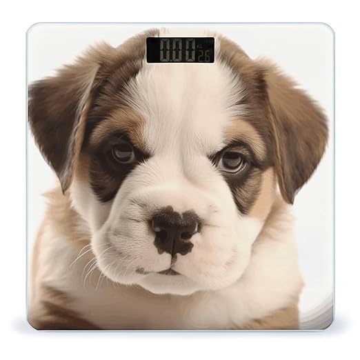 Dog Puppies Bathroom Scale for Body Weight Bathroom Weighing Scale with Backlit LCD Display Highly Accurate Measures Weight Up to 180kg