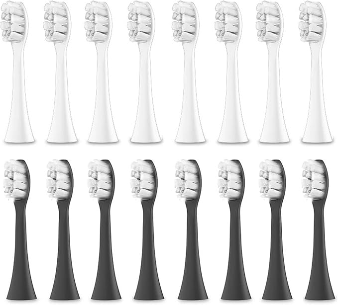 Replacement Brush Heads Toothbrush Head Soft Bristle Tooth Accessories 4pcs 8pcs 16pcs for YS01(16PCS Black White)