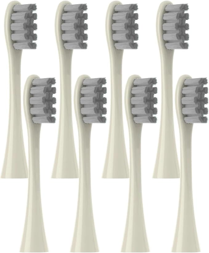 8 Pcs Replacement Brush HeadsCompatible for Oclean X PRO Elite/Flow/F1/One/X/All Series Electric Toothbrush(8 pcs Beige)