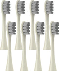 8 Pcs Replacement Brush HeadsCompatible for Oclean X PRO Elite/Flow/F1/One/X/All Series Electric Toothbrush(8 pcs Beige)