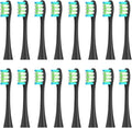 16pcs Replacement Brush HeadsCompatible for Oclean X/Pro/ Z1/ SE F1 /One/ PW01/03/05/07/09 P5 Toothbrush(16 Black)