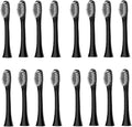 X-3 Toothbrush Replacement HeadsCompatible for X.Q.M. X-3/ZD-X3/ZV80 Sonic Electric Soft Bristles Nozzles(16pcs Black)