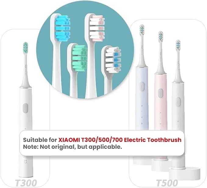 Compatible for 20Pcs T300/T500/T700 Electric Toothbrush Heads Replaceable Refill Nozzles with Anti-Dust Caps