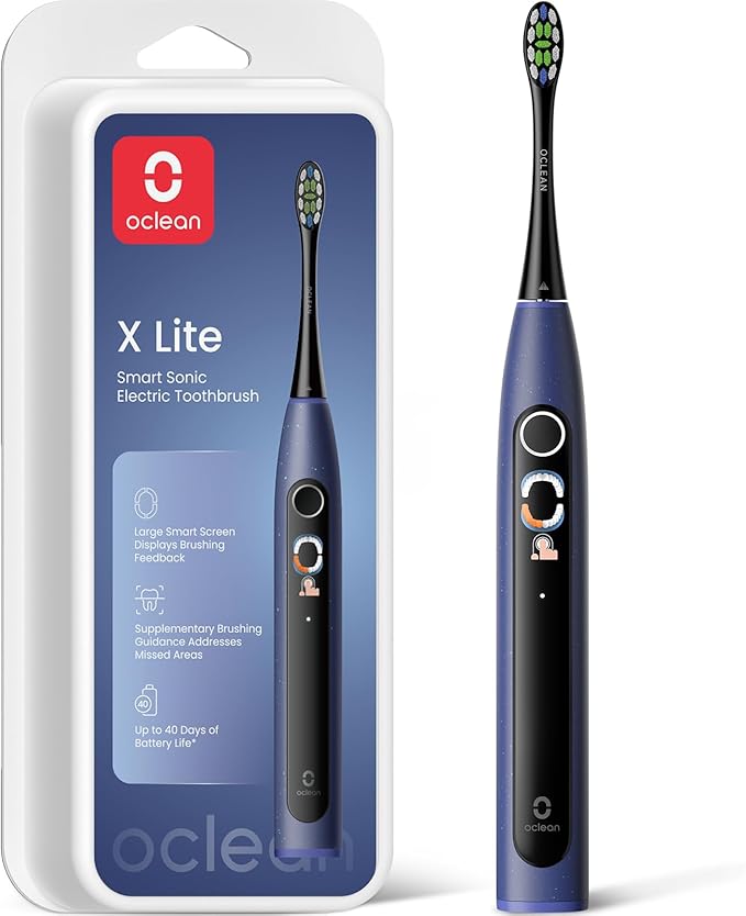 Oclean X Lite Electric Toothbrush for Adults Travel Toothbrush with Screen Display 5 Modes 40 Days Battery Life