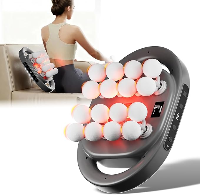 16-Head Massage Gun Deep Tissue Percussion Massager for Pain Relief Handheld Electric Muscle Massager Back Neck Shoulder &amp Full Body Therapy Portable for Gym Home Travel