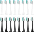 Compatible for Philips Sonicare 8Pcs Replacement Brush Heads - DiamondClean HX3/HX6/HX9 Series HX6064(8 White 8 Black)