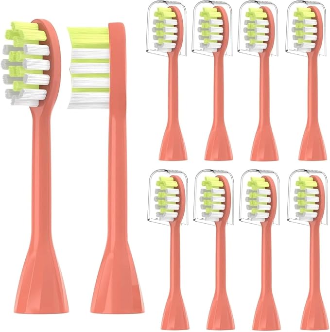4Pack Replacement Toothbrush Heads Compatible with Ph One Soni Care Electric Head HY1100 HY1200 BH1022(8pcs Miami Coral)