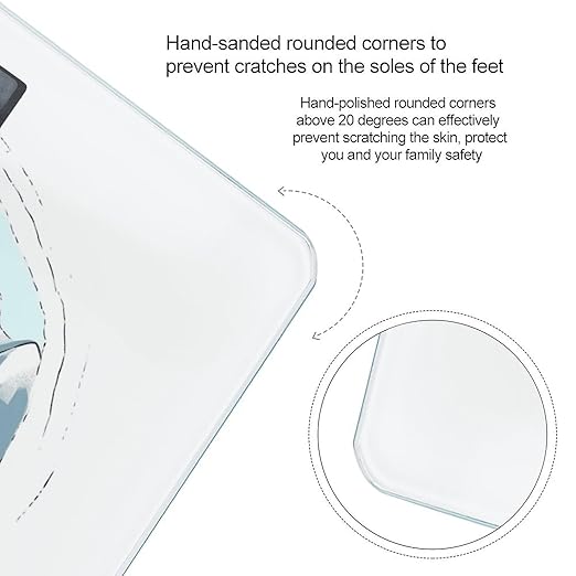 Skiing Theme Bathroom Scale for Body Weight 400 Lb Weight Scale with High Precision Sensors Tempered Glass Highly Accurate Digital Weighing Machine for People