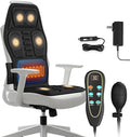 Back Massager for Chair Massage Seat Cushion with Heat Lumbar Traction 8 Vibrating Motors Massager Chair Pad for Full Body Pain Relief and Home Use